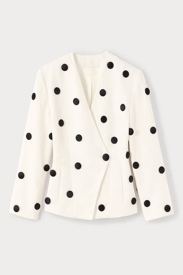Polka dots blazer - Ecru & Black