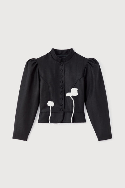 Ameri　PUFF SLEEVE WOOL JACKET 25F4JAC30101_Amoako_fleurs_gra