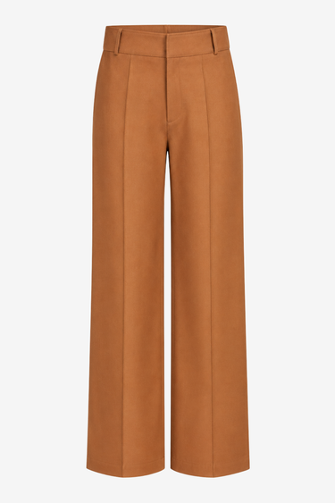 Yoshitomo cotton straight trousers — Camel