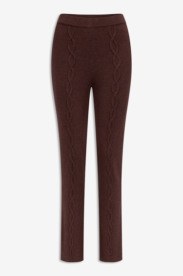 Peter Loop Merino Wool Knit Pants — Brown