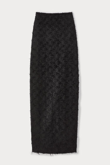 Black textured pencil skirt