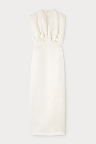 White sleeveless maxi dress