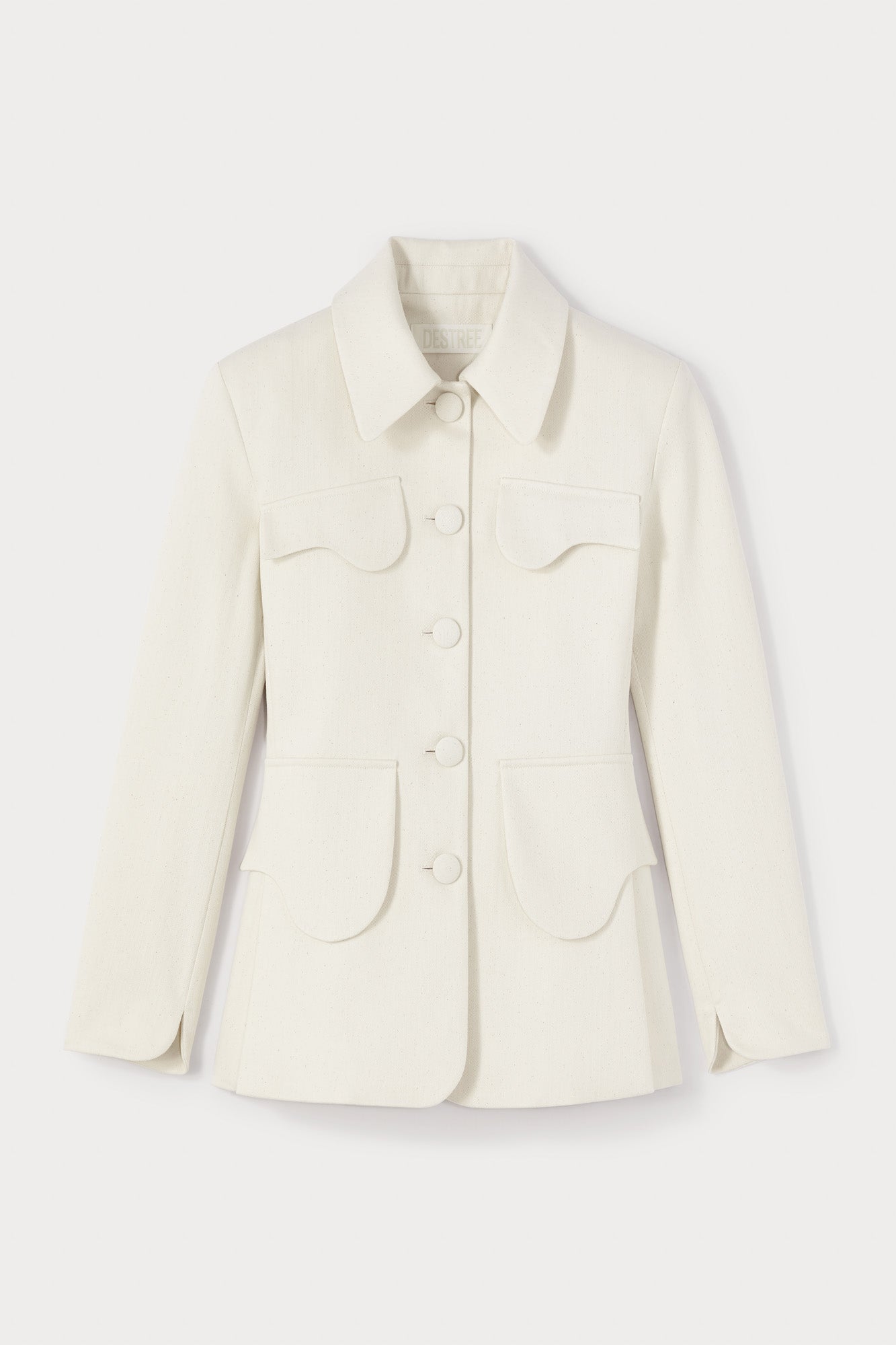 d'estrëe paris DENIM ECRU Utility Button-Front Jacket