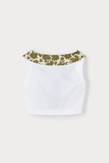Poplin cropped top - White