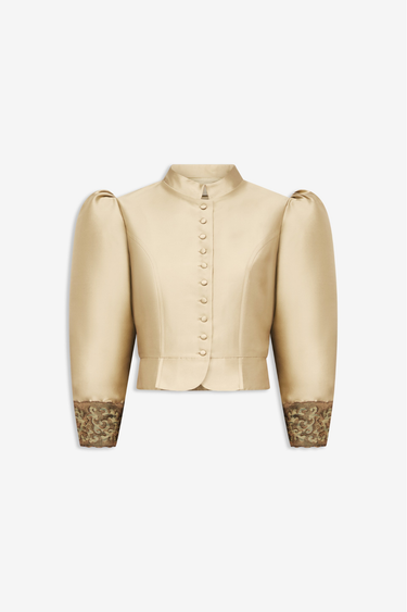 Beige puff sleeves jacket