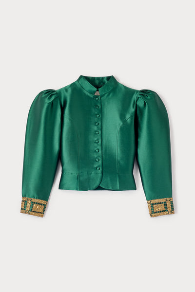 Ameri　PUFF SLEEVE WOOL JACKET AMERI(アメリヴィンテージ) / ジャケット/M/ウール/BLK/無地/22AW/Puff