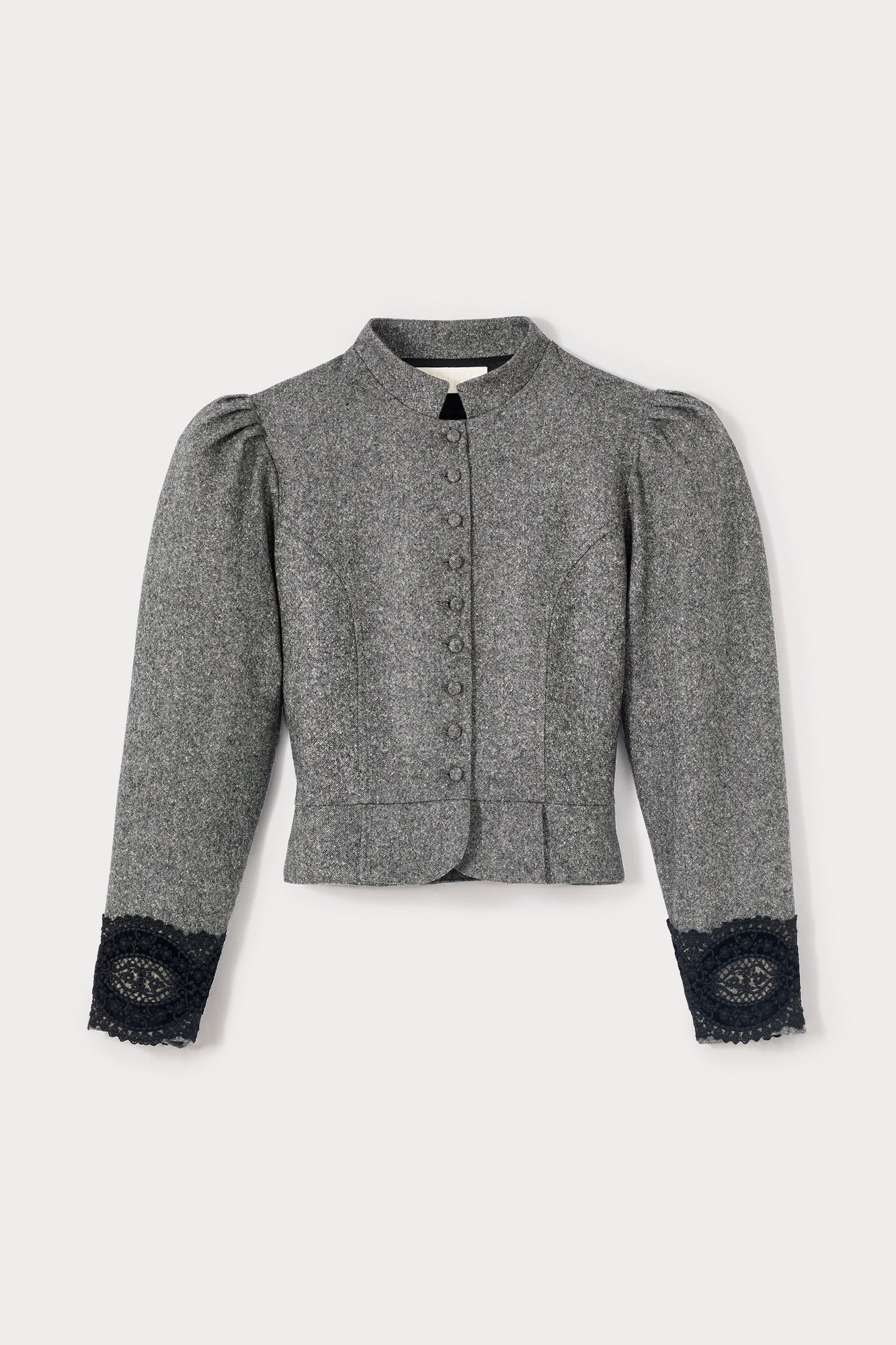 Destree Jacket Grey flannel puff sleeves jacket – DESTREE