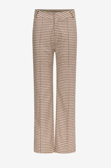 Beige and Brown plaid straight pants