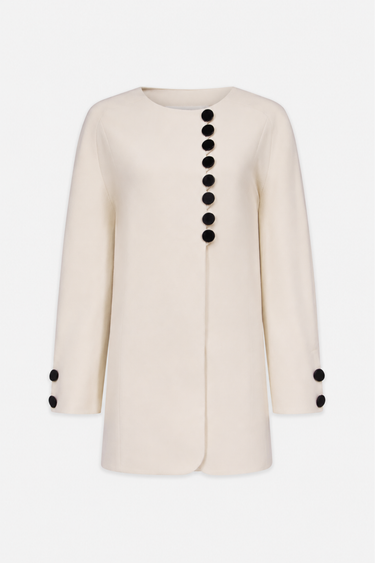 Coat — Ecru with black buttons
