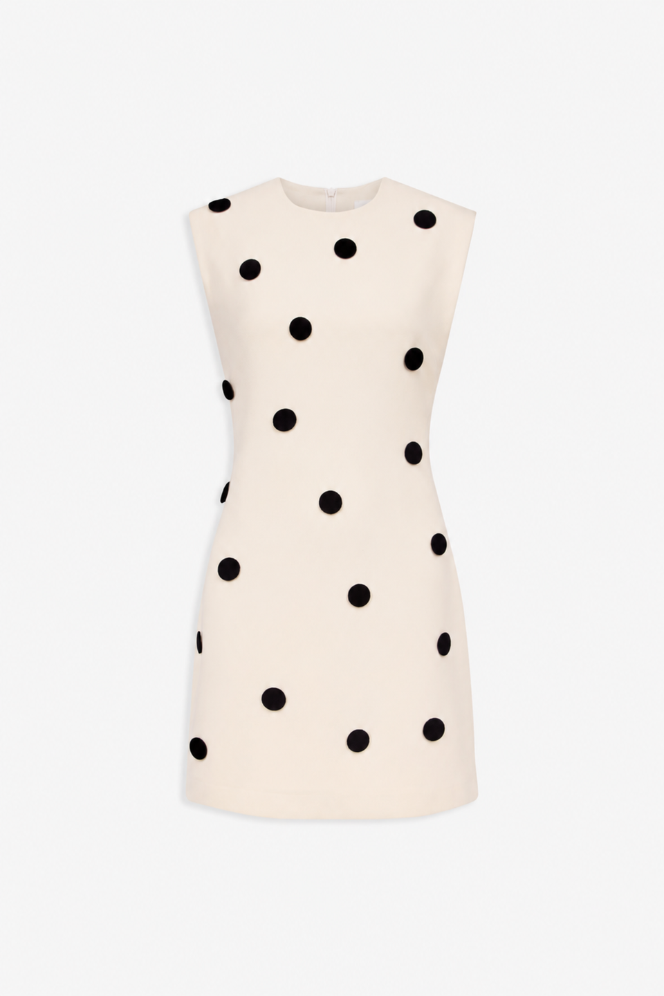 Dress — Ecru with Black velvet dots