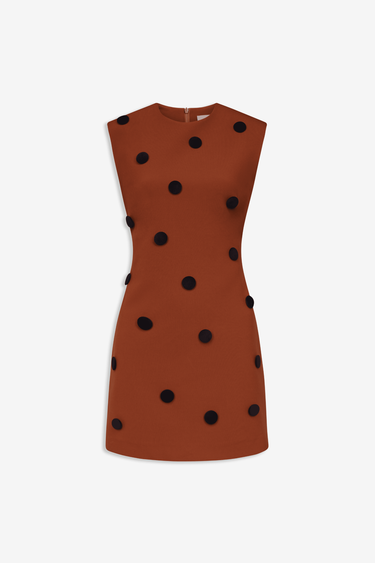 Velvet dots dress - Rust