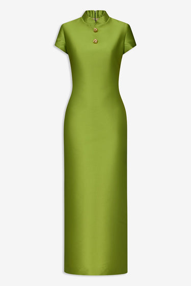 Maxi satin dress - Light Green