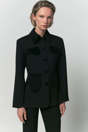 Tamara stretch tailored jacket — Black