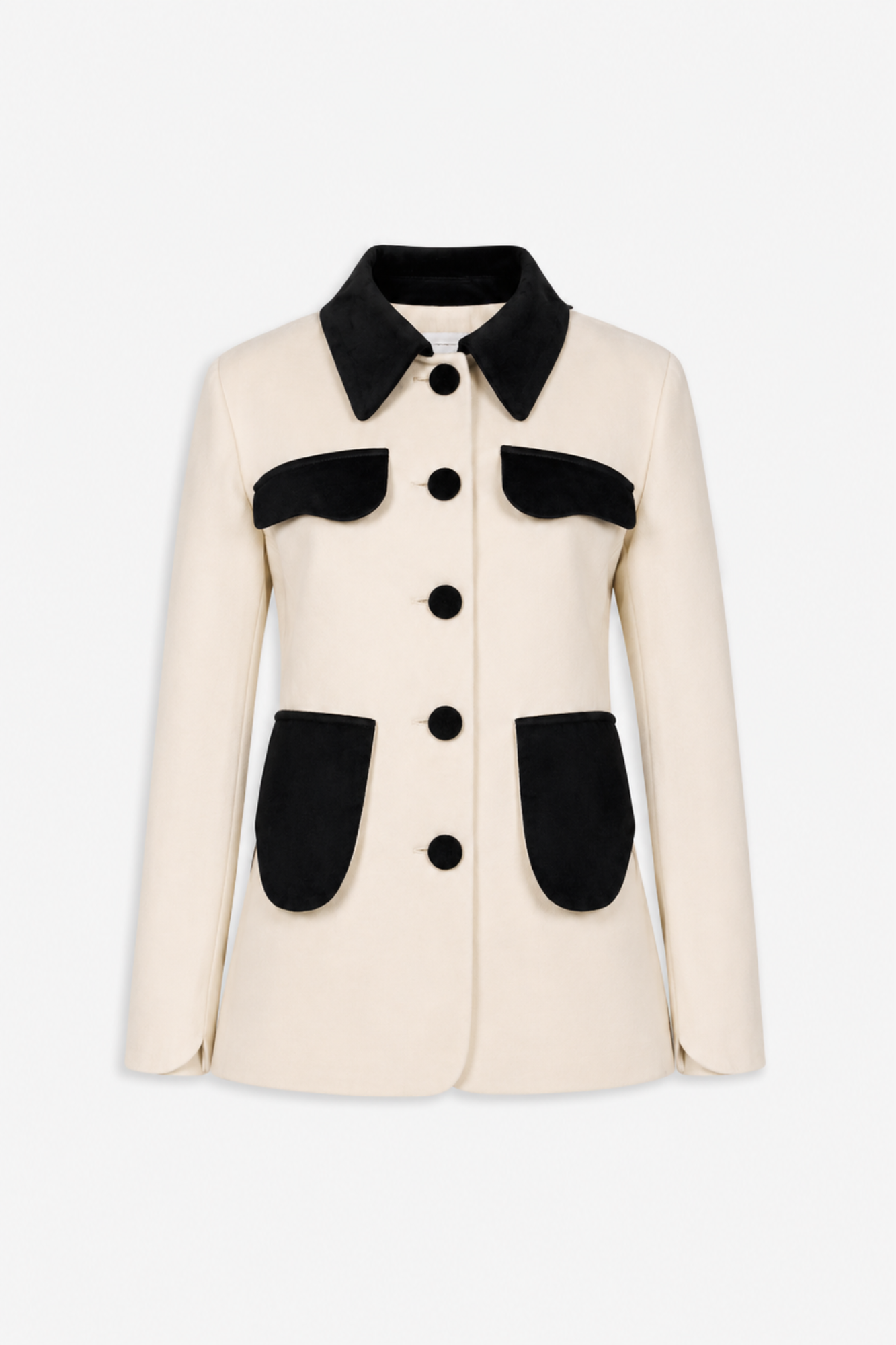Destree Jacket Tailored jacket — Ecru with black velvet details – DESTREE