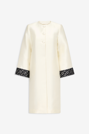Ruby Long Smart Lace Jacket — White