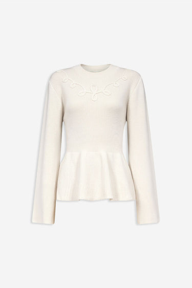 Pull brodé – Écru