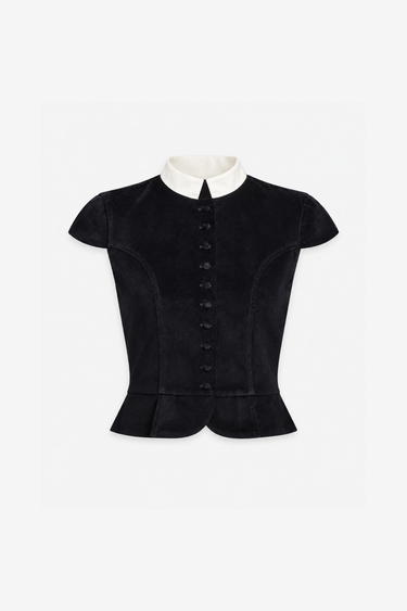 Top Amoako Velvet — Noir et blanc
