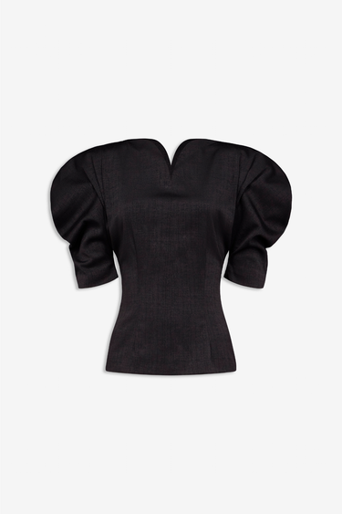 Janet textured top — Black