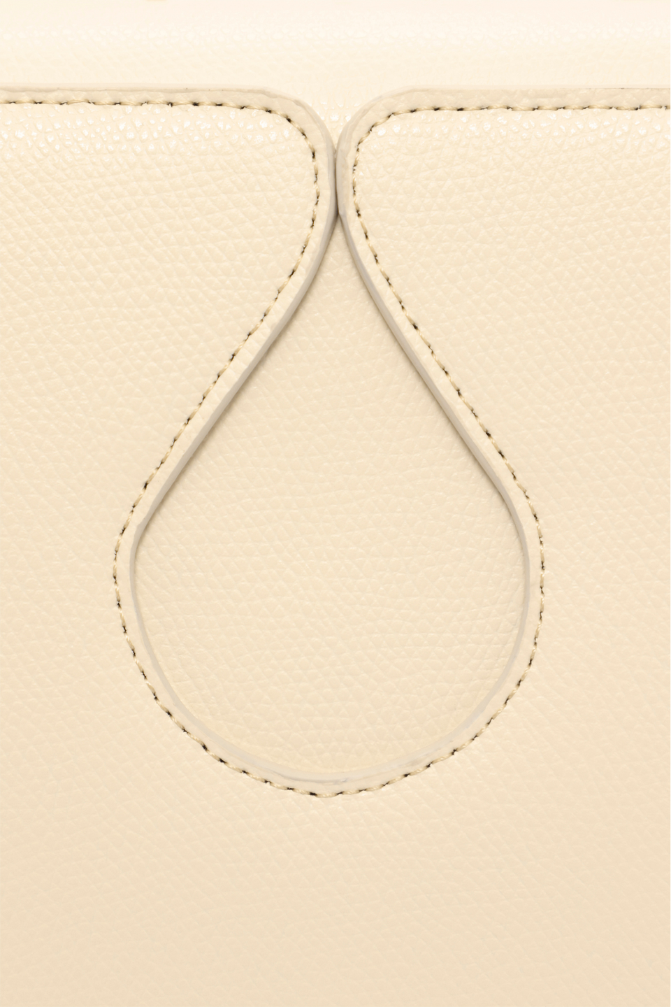 Leather shoulder bag with drop-shaped detail - Ecru – DESTREE