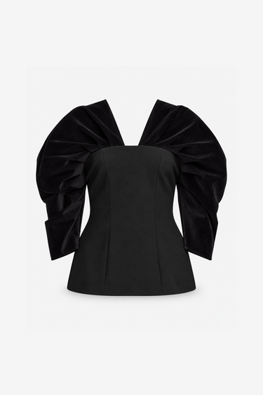 Alice cotton velvet top — Black