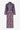 Blue and red printed belted midi dress