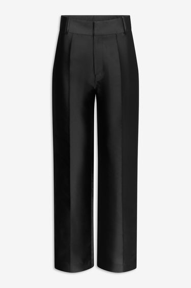Satin Trousers — Black