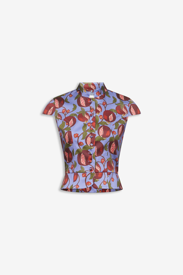 Sleeveless top — Blue and Red