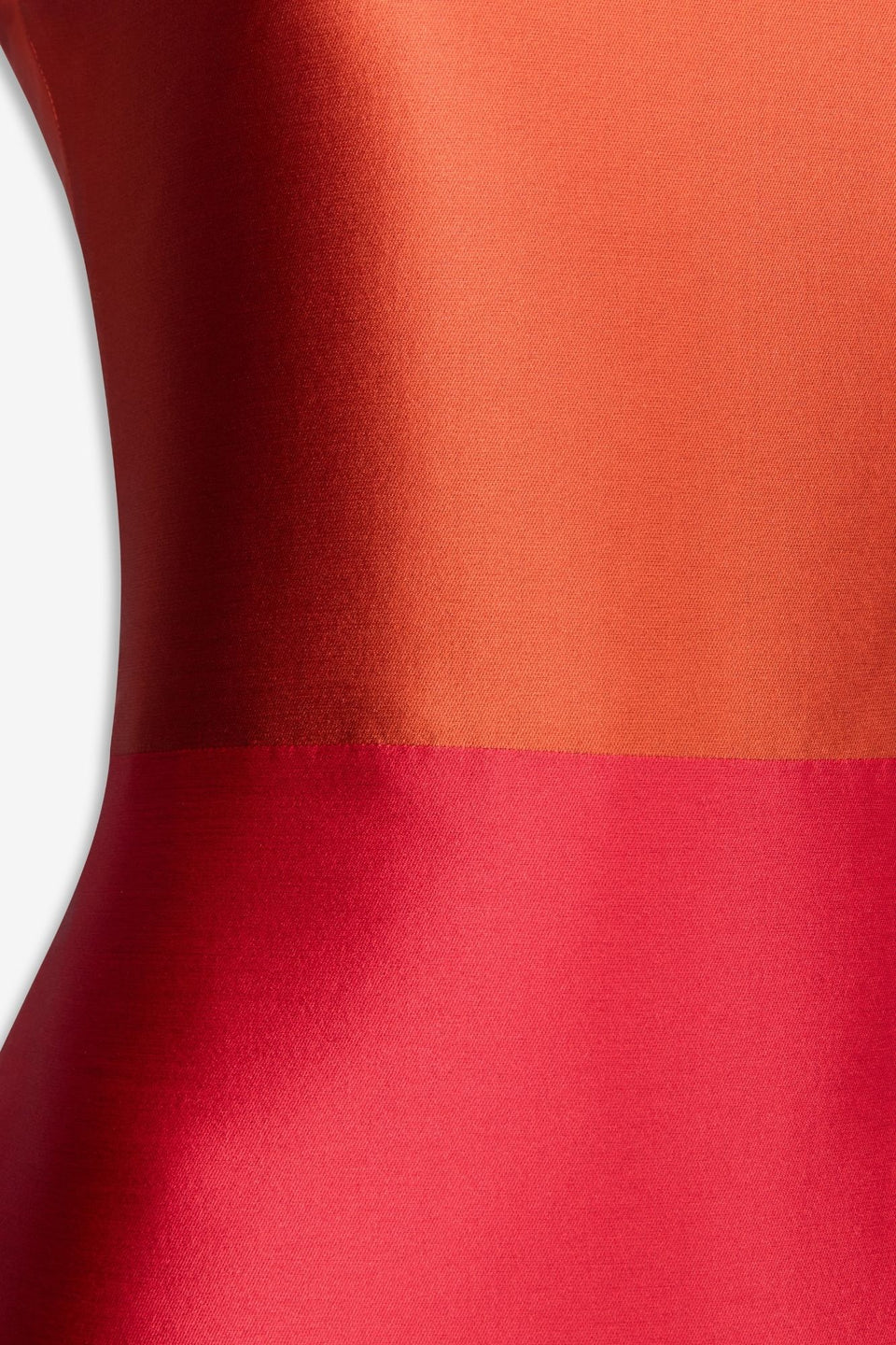 Red and terracotta satin summer dress – DESTREE