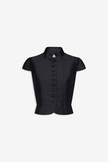 Satin sleeveless top - Black
