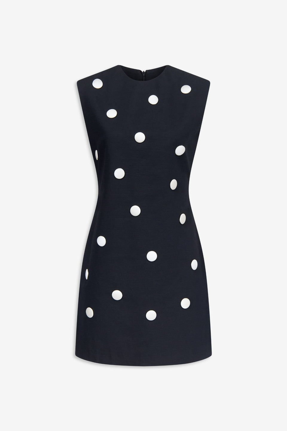 Black Cotton Dress With Contrasting Dots