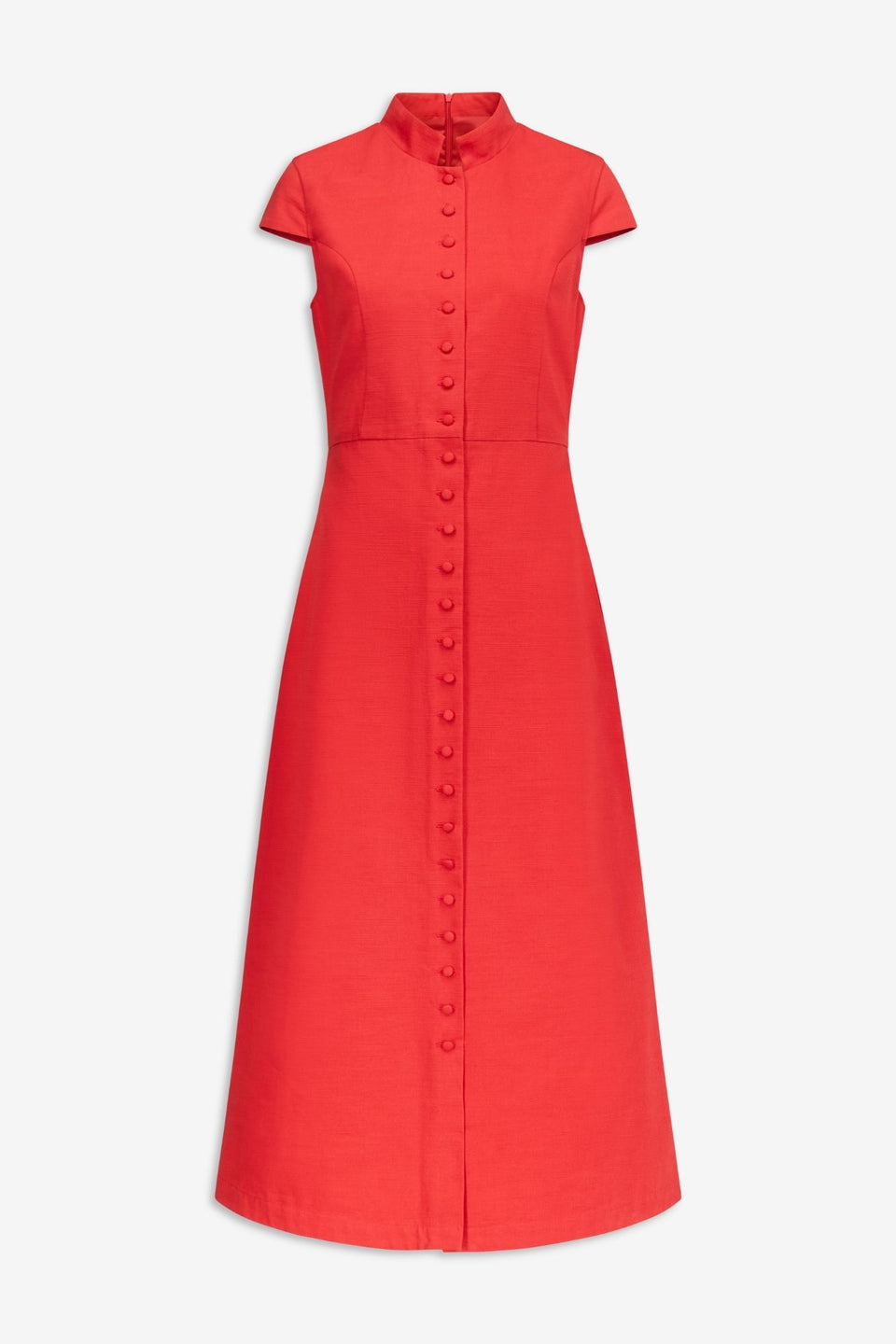 red midi dress with short sleeves amoako summer Size:XL (34-35 sleeve length) Made from high Future Collective Women's Holiday back-style_V Back