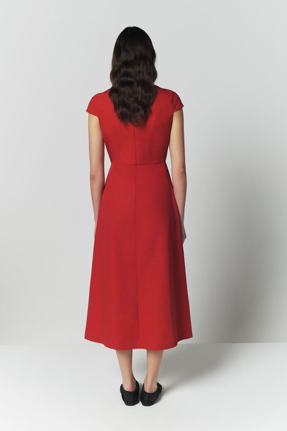 red midi summer dress Red Amoako summer dress