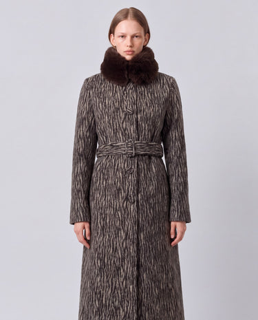 Maya Tiger wool coat — Brown