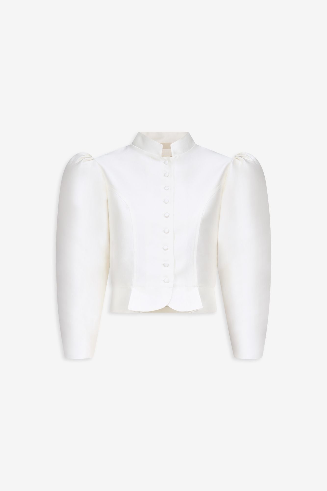 Destree Jacket White satin puff sleeve jacket – DESTREE