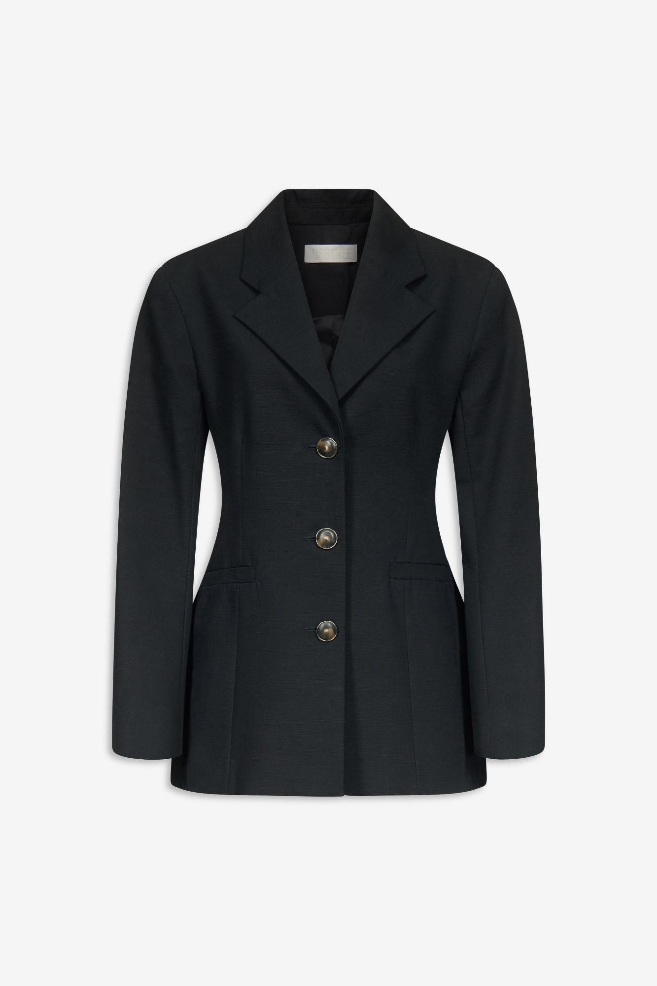 Destree Jacket Black fitted jacket with button details – DESTREE