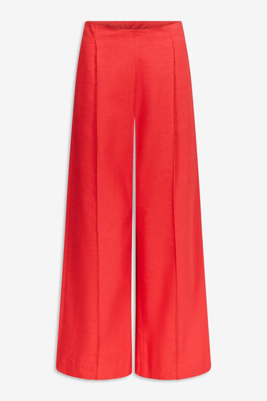 Red cotton tailored pants