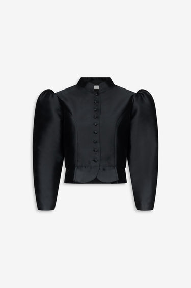 Satin jacket —  black