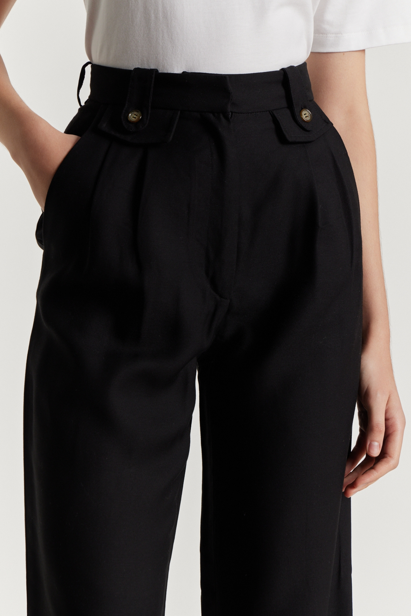 BLACK High-Waisted Trousers
