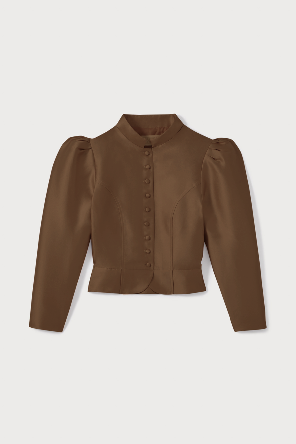 CAPUCCINO Satin Puff Sleeve Jacket
