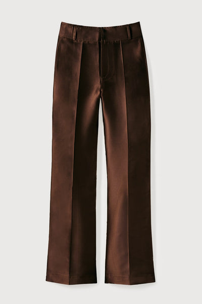 Capuccino satin straight pants – DESTREE