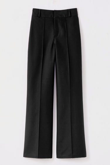 Cotton straight pants - Black