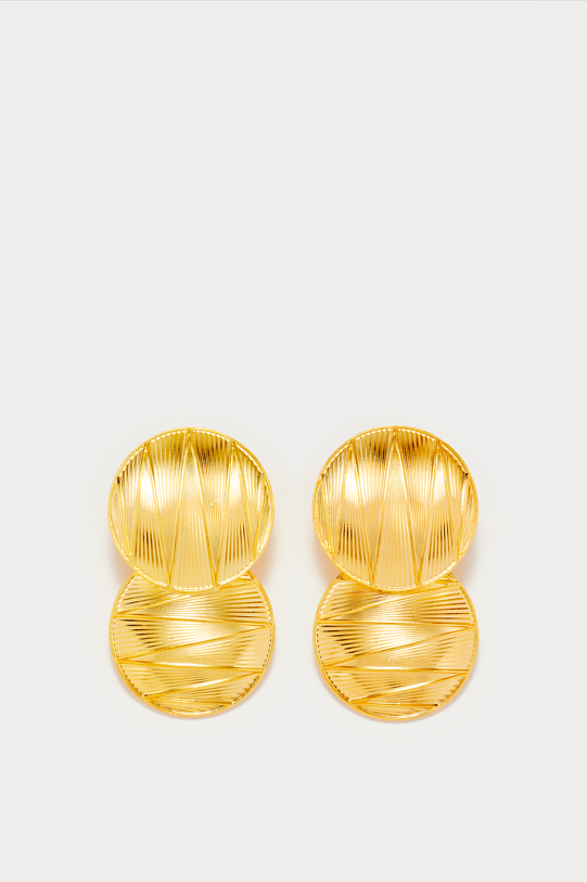 Gold Double Geometric Earrings