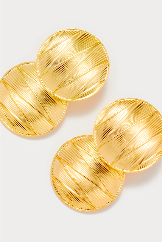 Gold Double Geometric Earrings