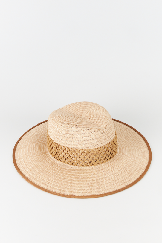 Natural Straw Hat with Intricate Band