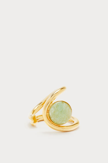 Sculptural ring - Gold & Light Blue