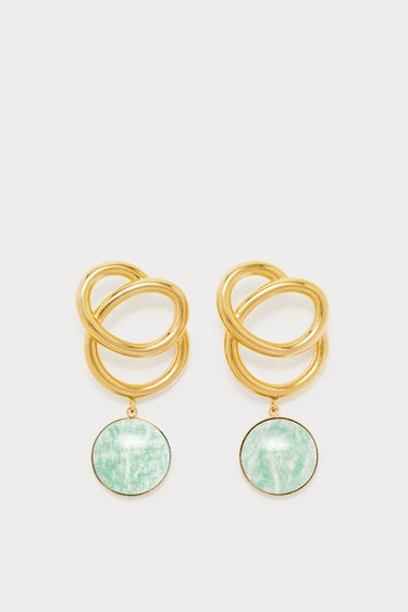 Sonia Icon drop earrings — Gold and light blue