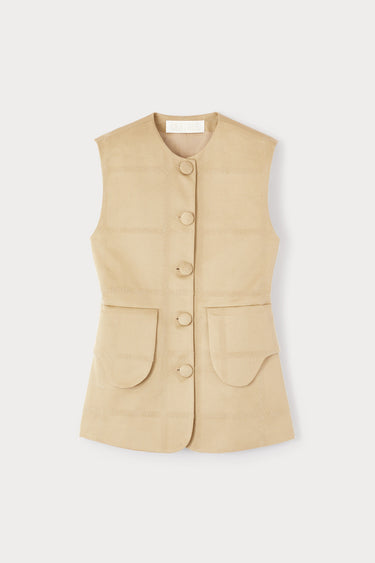 Checko sand button-front vest