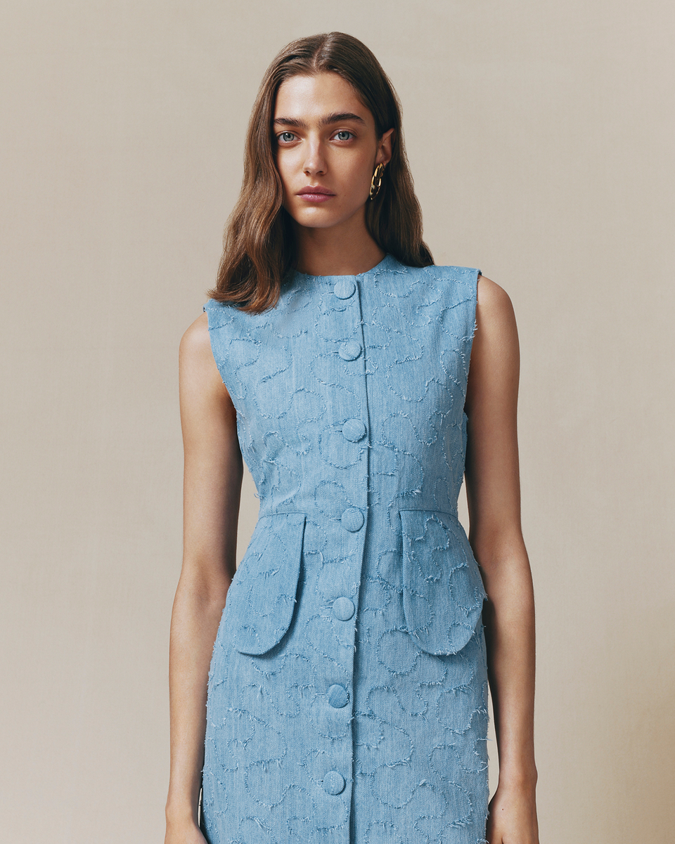 buttons blue dress Baltic Born Womens Larah Button Dress | Navy Blue