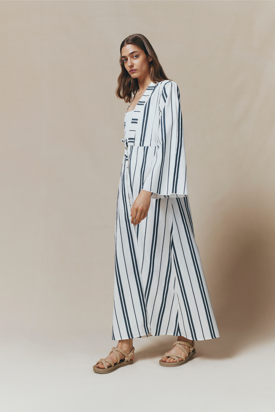 blue and black striped maxi dress Tall T-Shirt Maxi Dress main image 0
