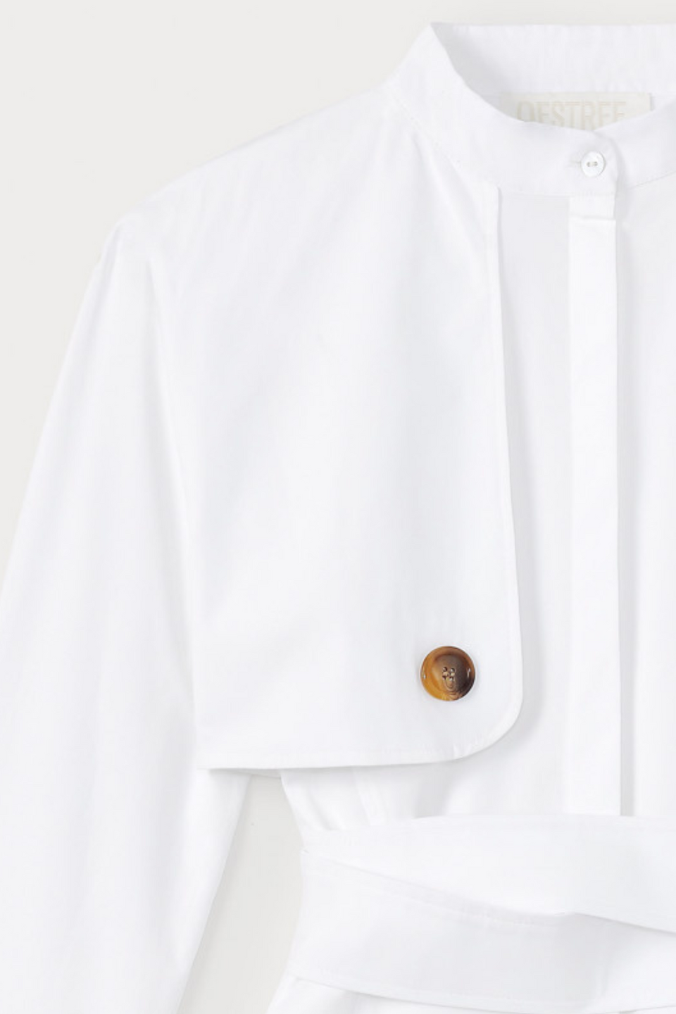 White popelin maxi dress with sleeve & button detail - S White popelin maxi dress with sleeve & button detail - S